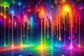 Colorful paint drips, abstract cosmic scene Royalty Free Stock Photo
