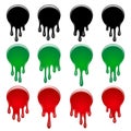 Colorful Paint Drips Sticker Set Royalty Free Stock Photo