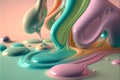 Colorful paint drop splashing on the surface. 3d rendering Royalty Free Stock Photo