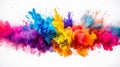 Colorful Paint Explosion With Dynamic Swirls and Splashes, Creating a Bold and Vivid Abstract Art Piece. Generative AI