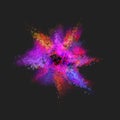 Colorful Paint Explosion illustration. Color Burst isolated on a black background.