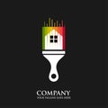 Colorful paint house logo design vector Royalty Free Stock Photo