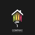 Colorful paint house logo design vector Royalty Free Stock Photo