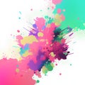 Colorful paint splashes on white background. Grunge vector illustration. Royalty Free Stock Photo