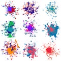 Colorful paint splashes on white. plus EPS10