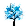 Colorful paint splat tree design Royalty Free Stock Photo