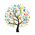 Colorful paint splat tree design Royalty Free Stock Photo