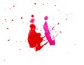 Colorful paint splatter on white background.