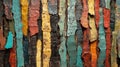 Colorful Paint Stripes on Weathered Wood Texture Royalty Free Stock Photo