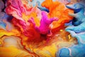 colorful paint swirling in water, mesmerizing effect Royalty Free Stock Photo