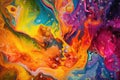 colorful paint swirling in water, mesmerizing effect Royalty Free Stock Photo