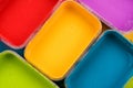 Colorful paint trays