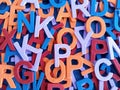 Colorful painted alphabet letters background and backdrop