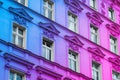 Colorful painted beautiful old building facade