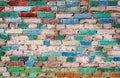 Colorful Painted Brick Wall Texture Background Royalty Free Stock Photo