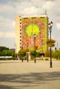 Colorful painted building facade