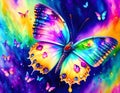 Colorful painted butterfly (Generative KI)