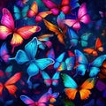 Colorful butterfly with wings spread out flying, Generative AI illustration Royalty Free Stock Photo