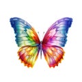 Colorful butterfly with wings spread out flying, Generative AI illustration Royalty Free Stock Photo