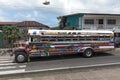 Colorful painted chicken bus in portobelo panama