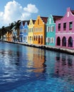 Colorful Painted Cityscape, Willemstad, Curacao, Antillean Islands, Caribbean Sea