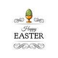 Colorful painted easter egg. Egg holder with decoration. Vector. Royalty Free Stock Photo