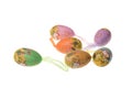 Colorful painted easter eggs for decorative purposes, isolated on white Royalty Free Stock Photo