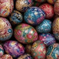Colorful painted easter eggs, seamless repeating pattern Royalty Free Stock Photo