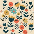 Colorful Painted Floral Background - Floral Explosion of Colors