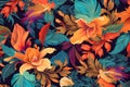 Colorful Painted Floral Background - Floral Explosion of Colors