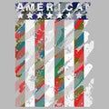 Colorful Painted Grungy American Flag