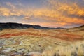 Colorful painted hills at sunset, Mitchell, Oregon