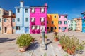 Colorful painted houses on Burano island near Venice, Italy Royalty Free Stock Photo