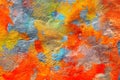 Colorful painted plastered concrete wall. Colors of rainbow Royalty Free Stock Photo