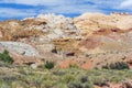 Colorful painted rocks with layered sediments in central Utah near Canyonland Zion Bryce and Goblin Valley