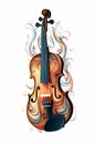 colorful painted violin on white background