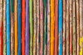 Colorful painted wood fence