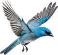 A Colorful painting of Blue-gray Tanager bird. AI-generated.