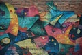 Colorful Painting on Brick Wall