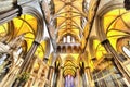 Colorful painting of Gothic Cathedral interior Royalty Free Stock Photo
