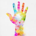 Colorful painting of hand