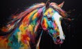 Colorful painting horse artwork is celebration of color Creating using generative AI tools