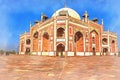 Colorful painting of Humayun`s tomb, 1570s, Delhi, India Royalty Free Stock Photo