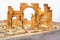 Colorful painting of ruins of ancient hellenistic temple Royalty Free Stock Photo