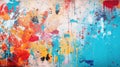 Colorful Painting With Splattered Paint Royalty Free Stock Photo