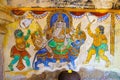 Colorful paintings on the inner wall of the Brihadishvara Temple, Thanjavur, Tamil Nadu, India Royalty Free Stock Photo