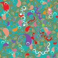 Colorful paisley seamless pattern. Vector ethnic ornamental brig