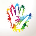 Colorful paited hands