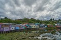 Colorful palafitos, traditional wooden stilt houses in Castro on the island Chiloe. Royalty Free Stock Photo