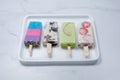 colorful paletas on tray Royalty Free Stock Photo